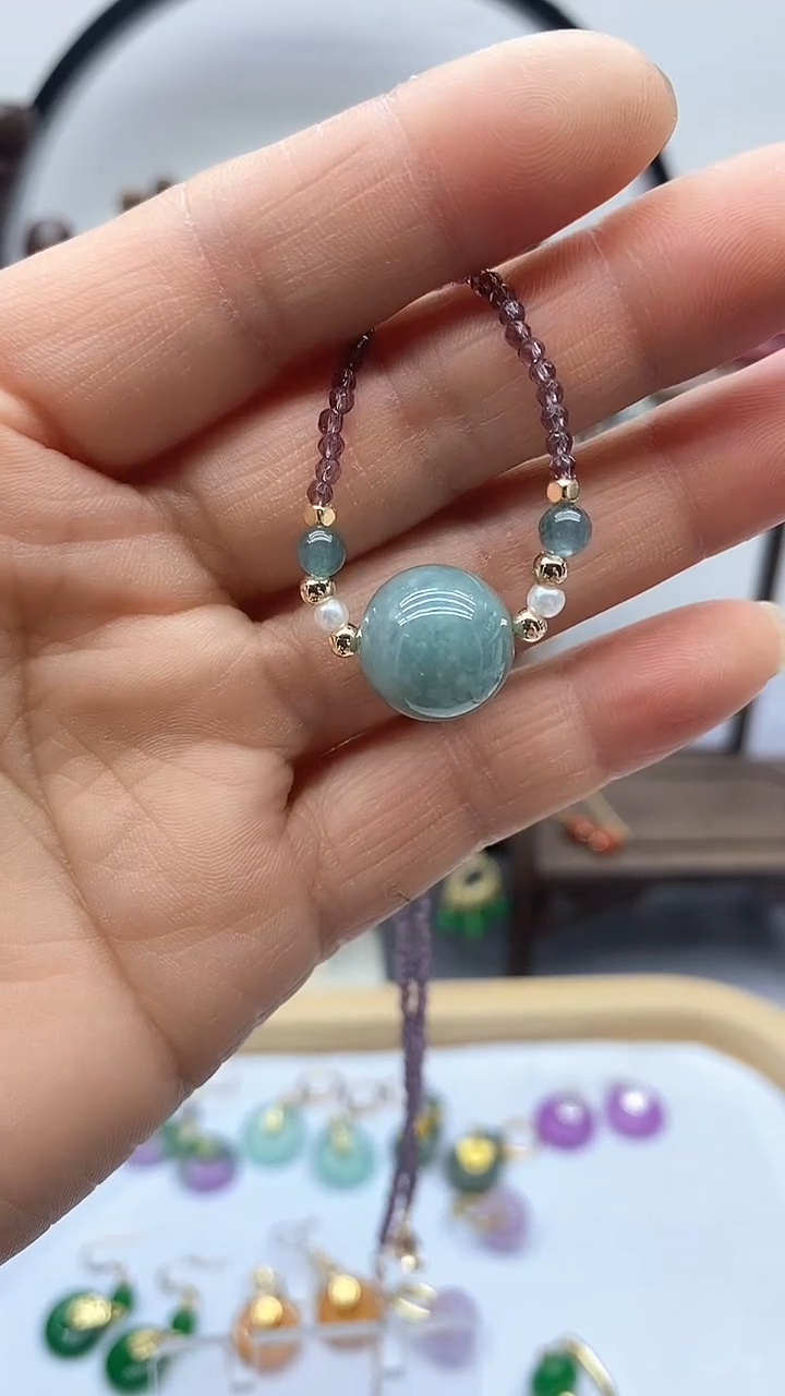 翡翠14K金镶嵌吊坠(赠链)302