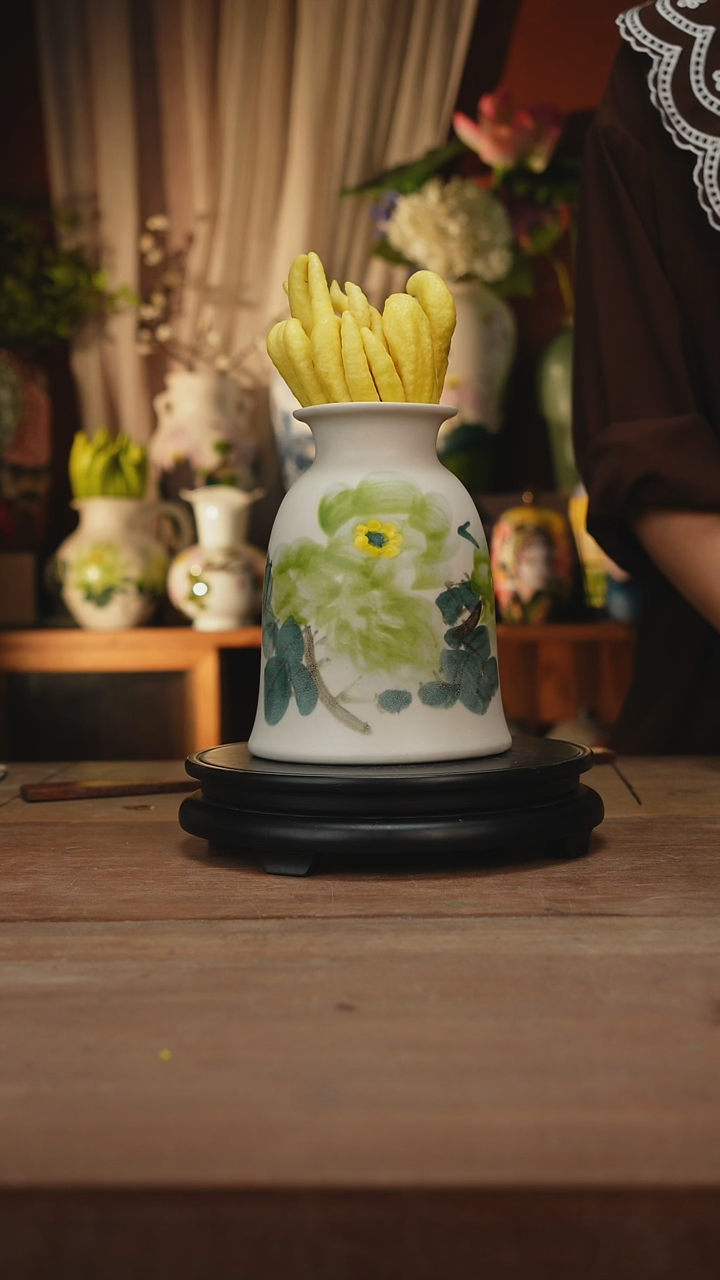 瓶景德镇手绘陶瓷花瓶摆件（高度，口径）手工陶瓷