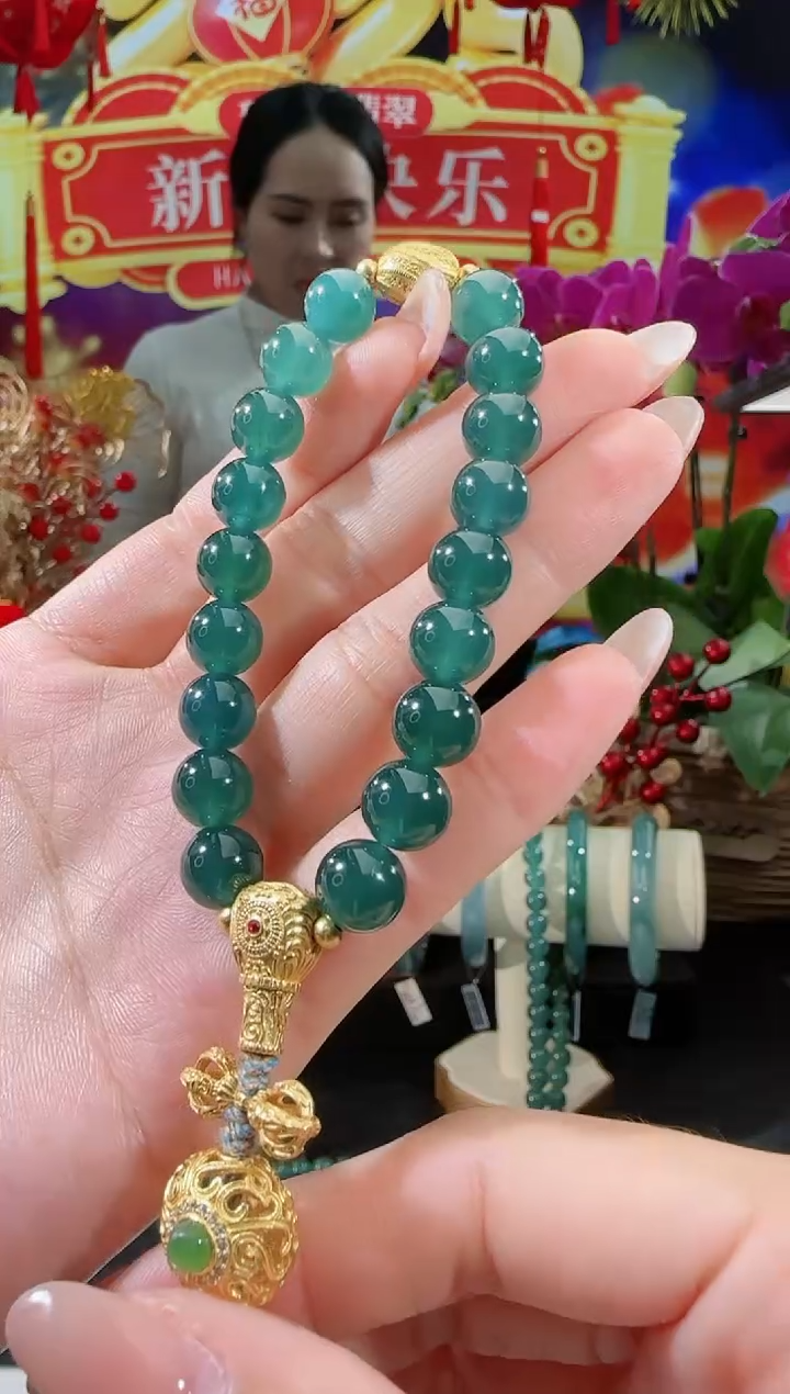 【闪购商品】翡翠手串银S925镶嵌手串多样性发一