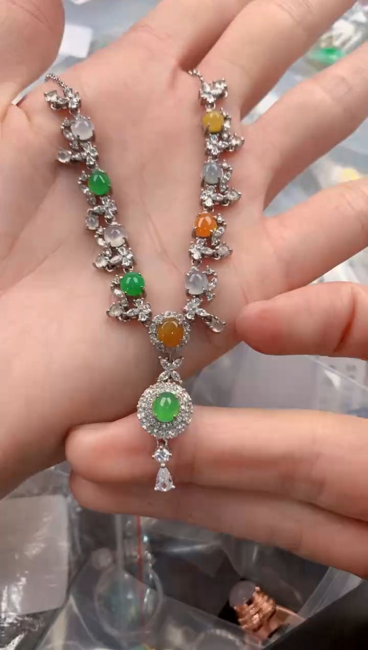 银S925镶嵌戒指翡翠666   9