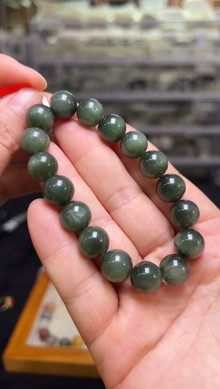 未镶嵌手串水晶绿发晶手串12m+ M30416 