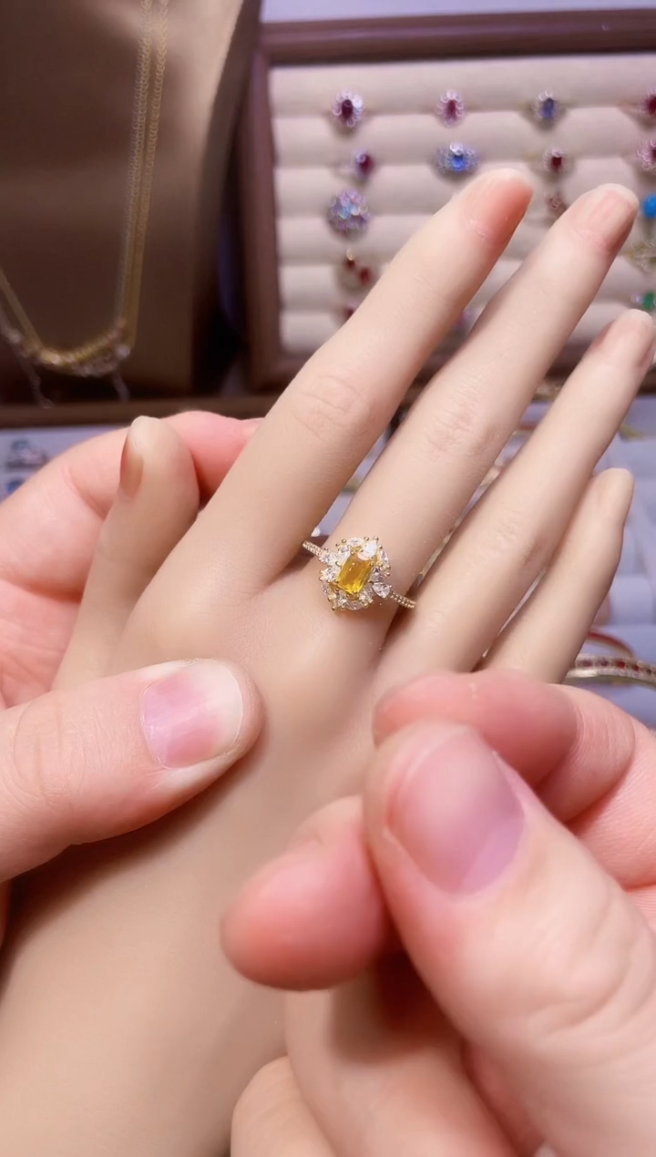 【闪购商品】彩色蓝宝石戒指银S925镶嵌一枚