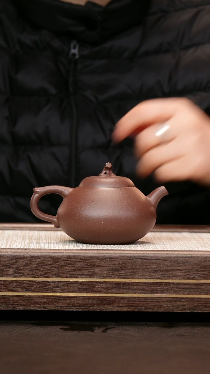 茶壶紫砂紫泥 茄瓜160cc
