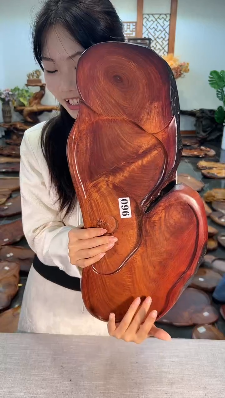 【闪购商品】大果紫檀（缅甸花梨）茶盘960