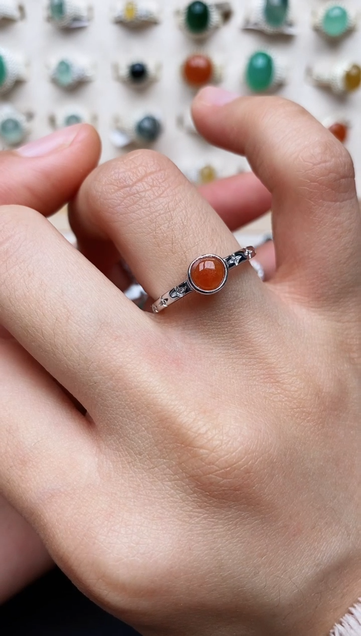 【闪购商品】翡翠戒指银S925镶嵌缅甸翡翠