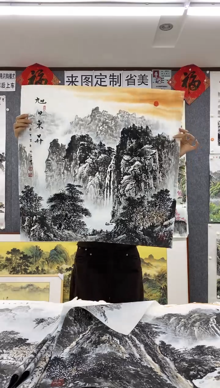 国画福利！沈泳江手绘 四尺斗方68*68cm