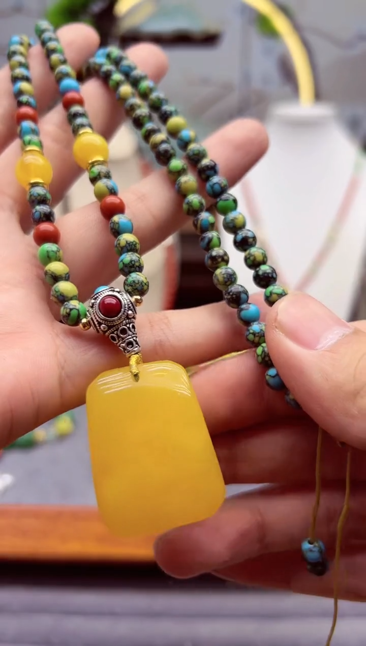 【闪购商品】蜜蜡颈饰银S925镶嵌x316````