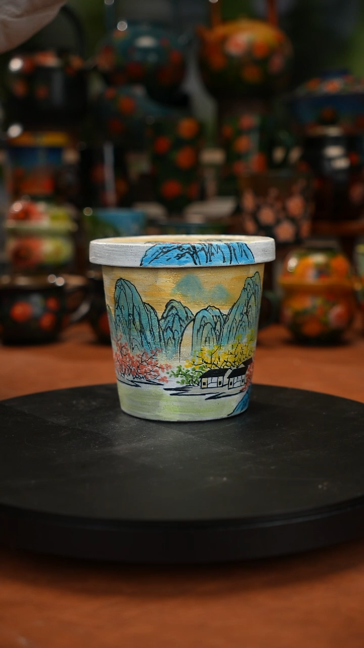 紫砂油画手绘釉下彩