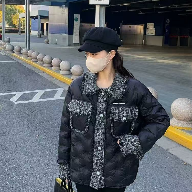 3997【D】设计款拼接小香风短款外套  E8