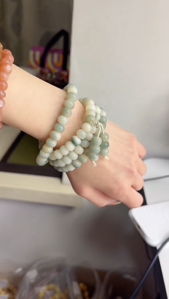 手串菩提根/象牙果半山半水玉化算盘7*9mm念珠