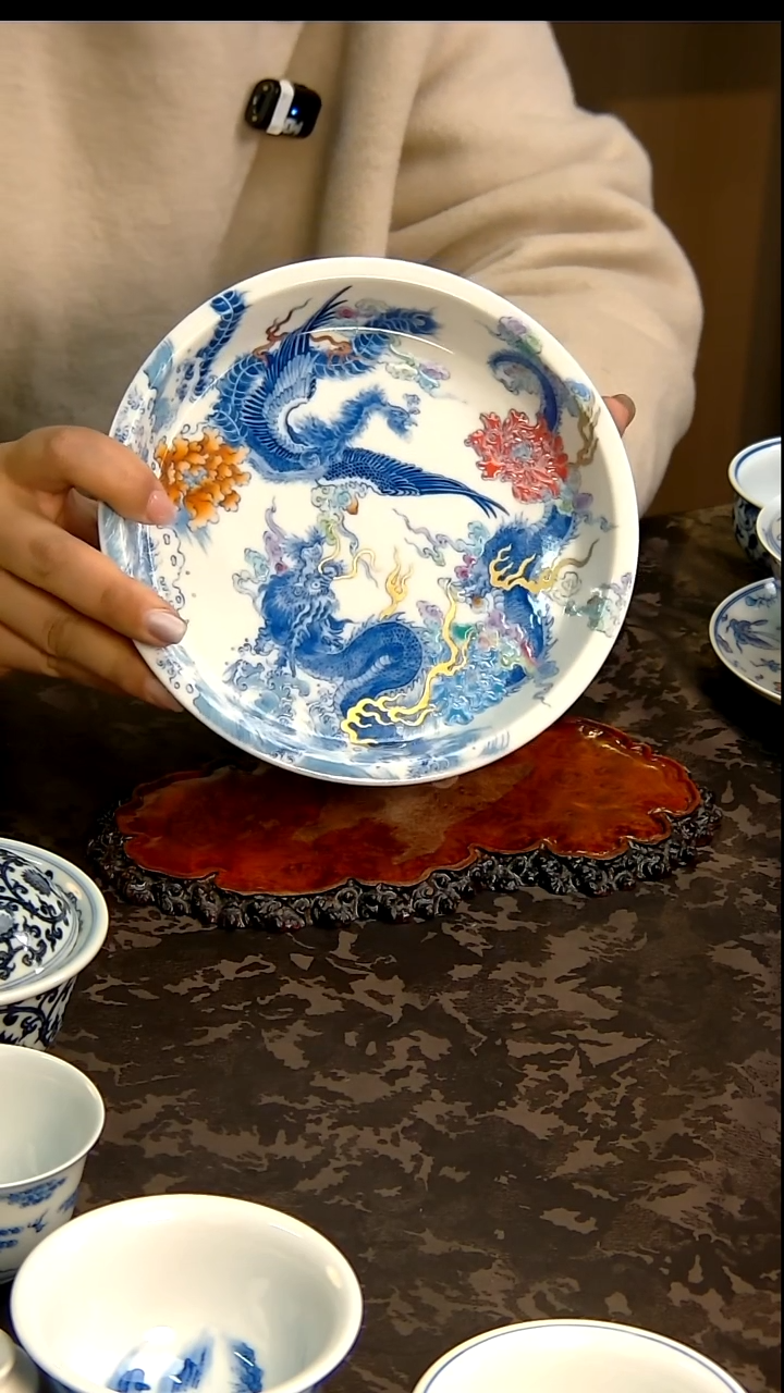 【闪购商品】空山明月青花手绘龙凤壶承！