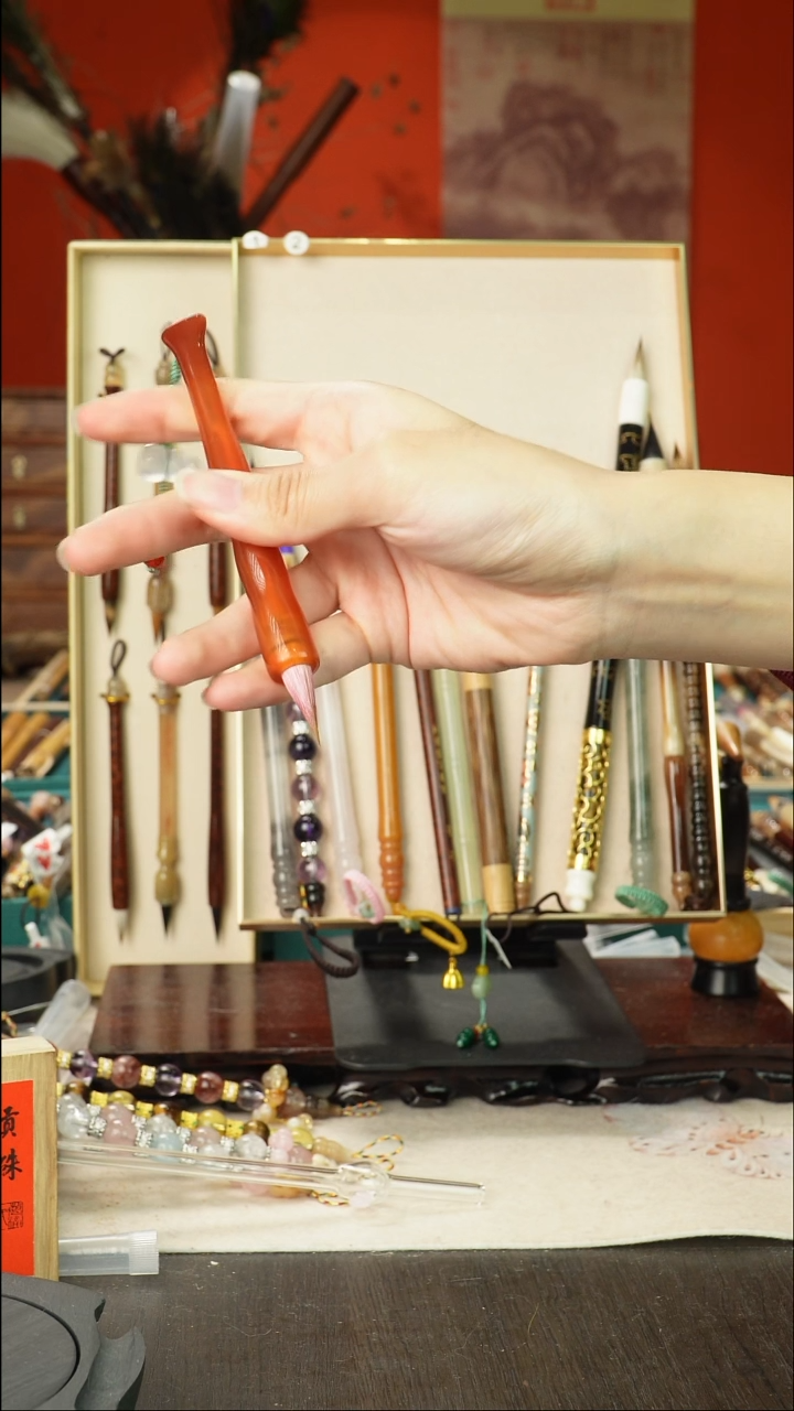 孤品高货毛笔链接 清水试笔 蘸墨不退