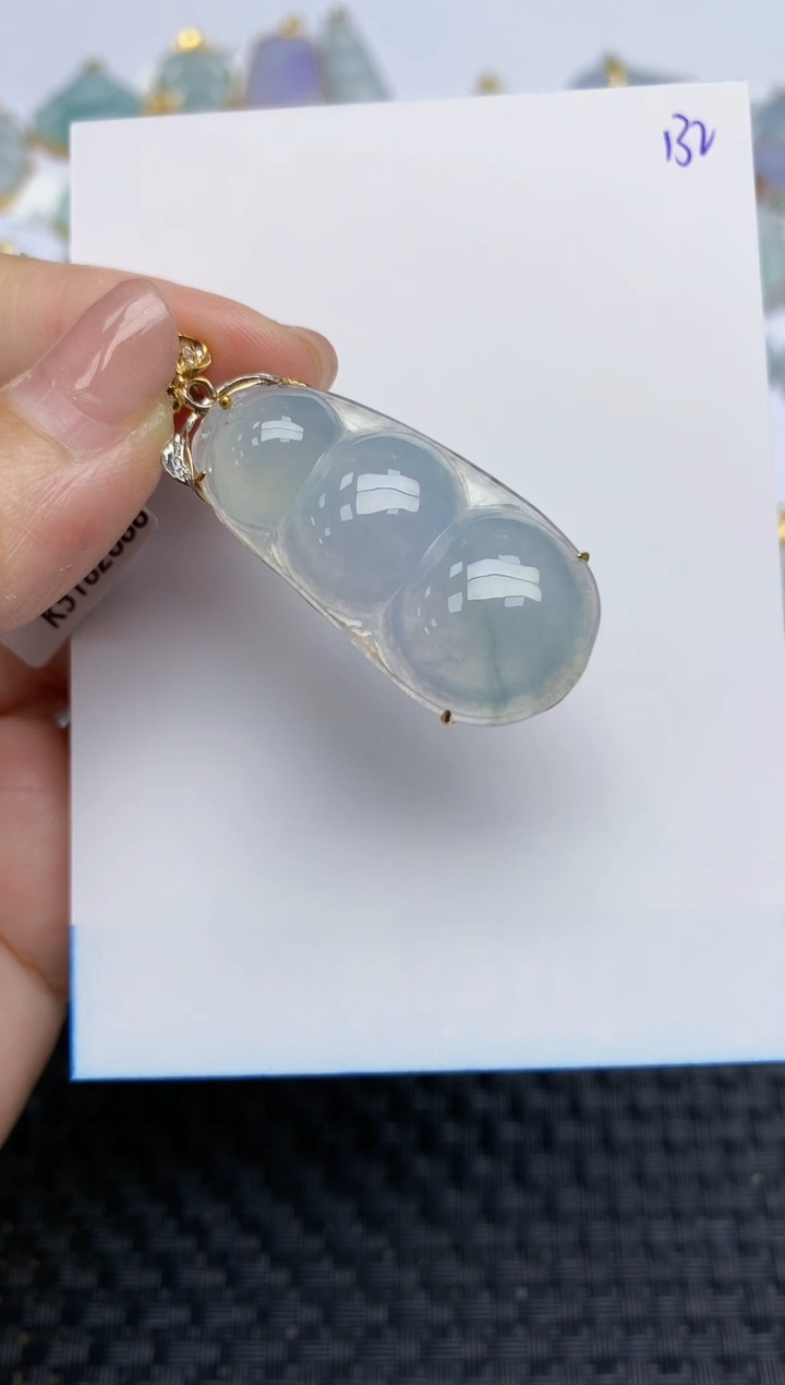 【闪购商品】翡翠颈饰18K金镶嵌天然A货翡翠 132