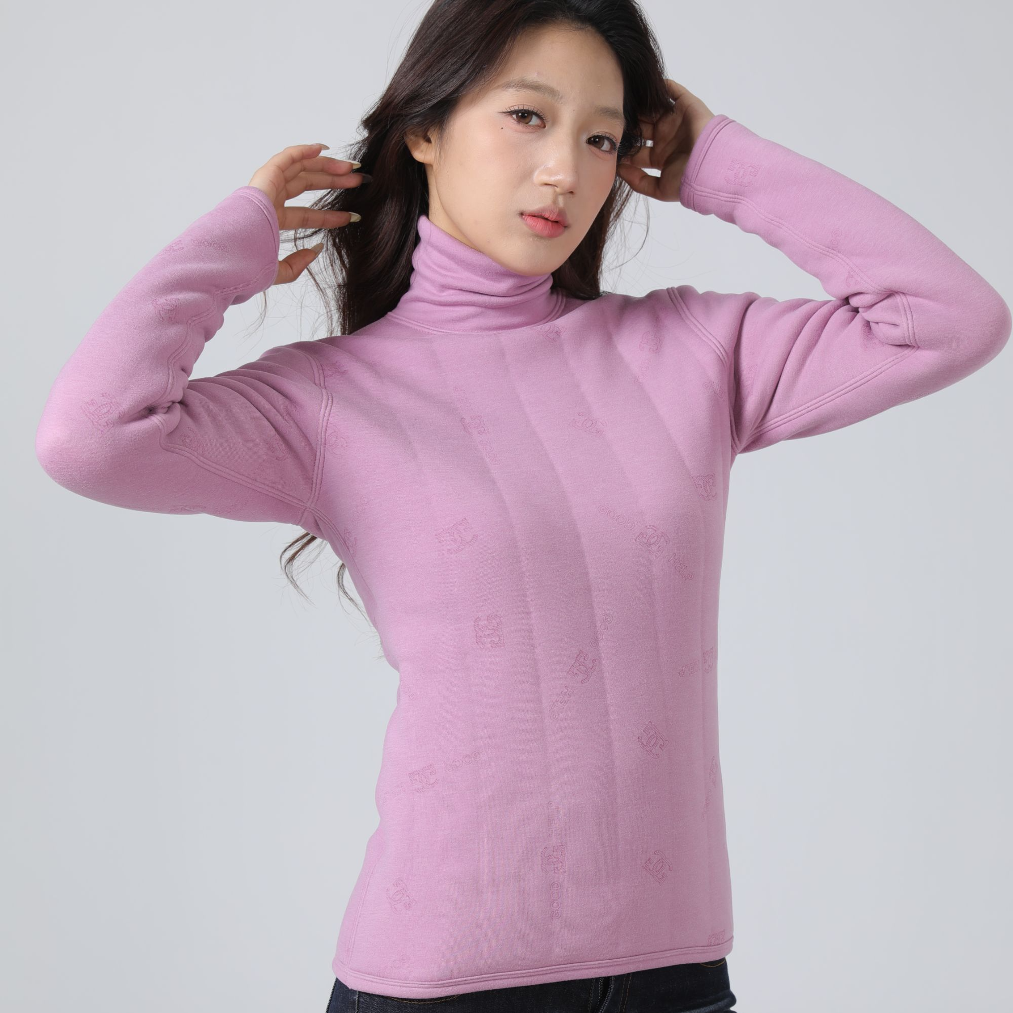 【升级款五层加厚】高领100羊毛填充保暖衣堆堆领打底衫女士保暖衣