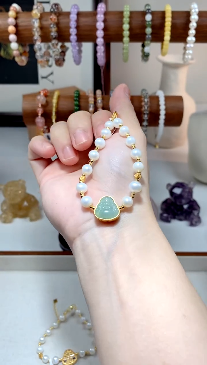 【闪购商品】和田玉手链银S925镶嵌多样性发一