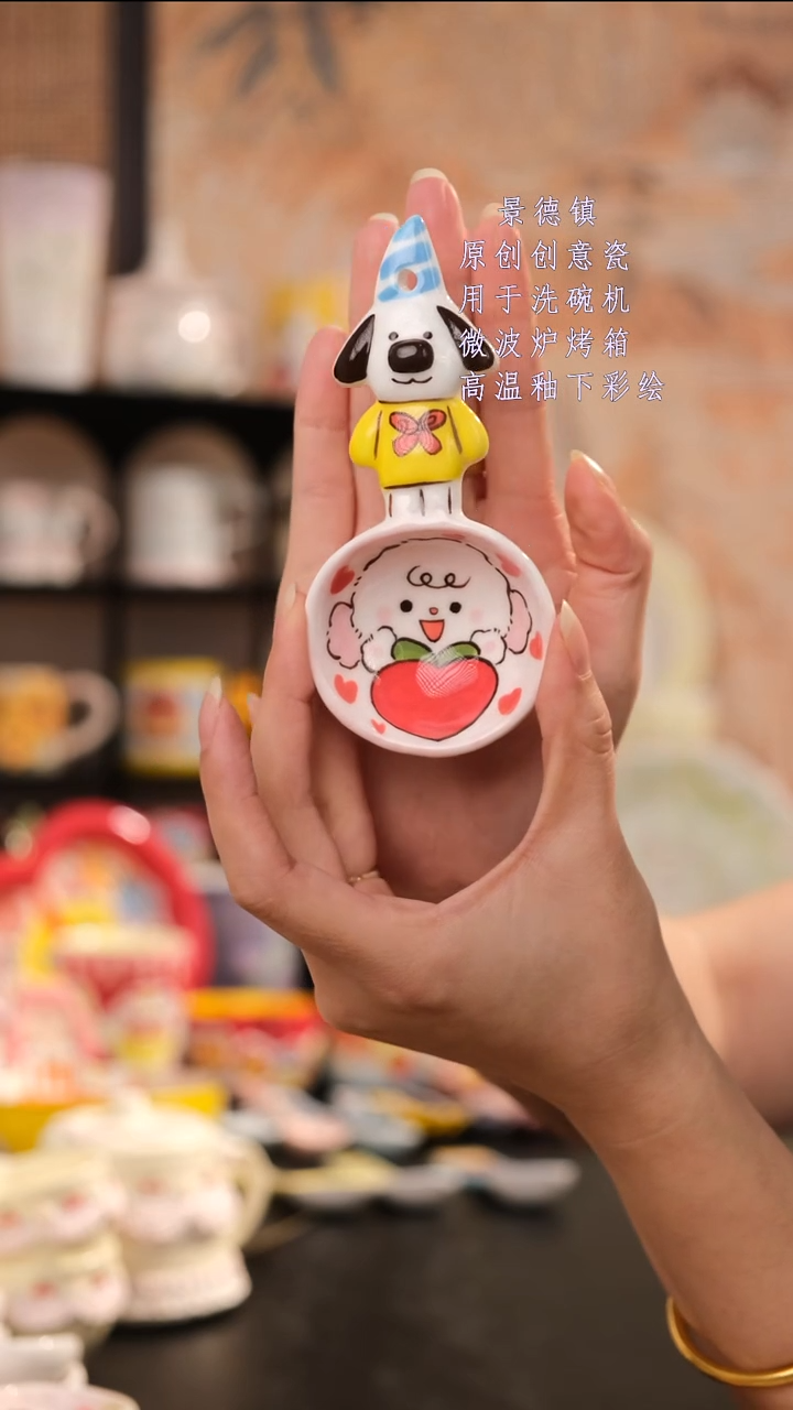 摆件景德镇手工手绘设计师款