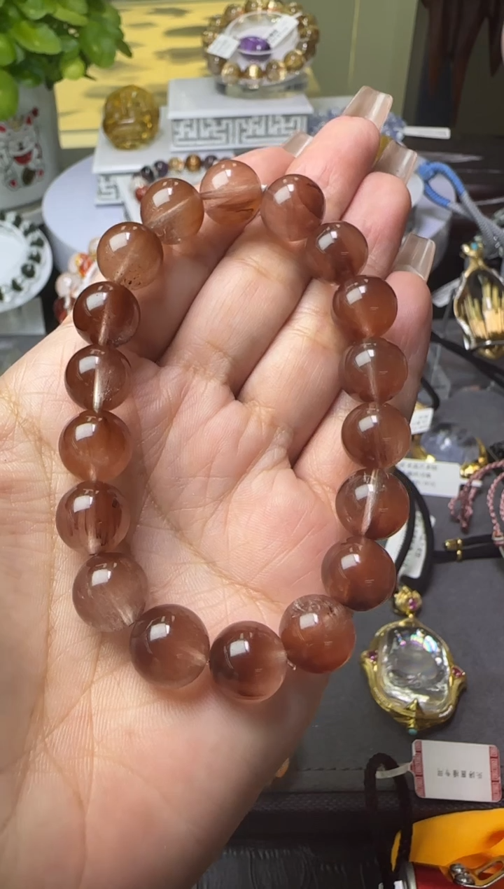 【闪购商品】水晶手串未镶嵌蜜糖色兔毛手串11m+X26822成