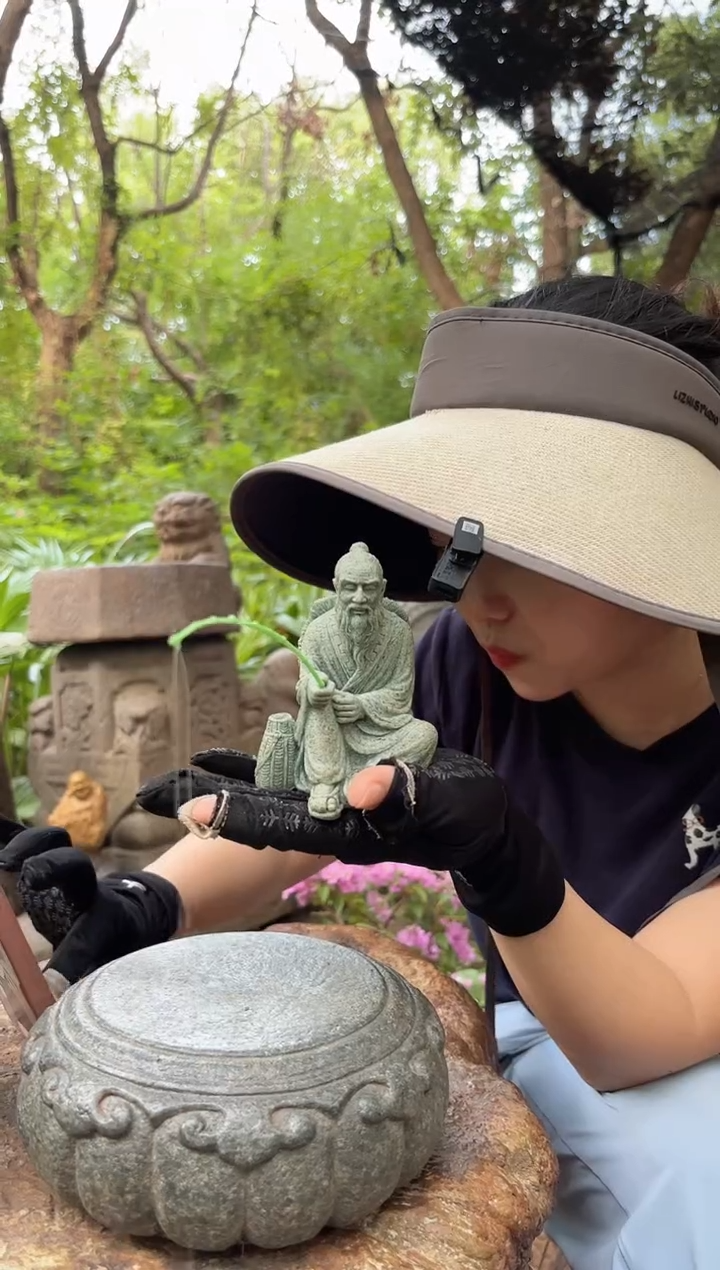 人造石造景摆件钓鱼翁