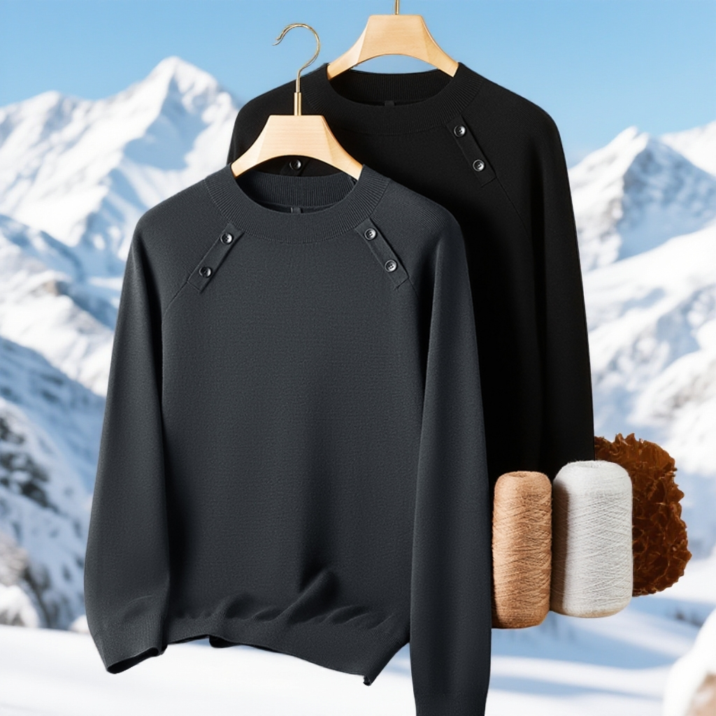 男士时尚百搭冬季纯色大码简约轻奢潮流休闲长袖针织衫冬季上新FP