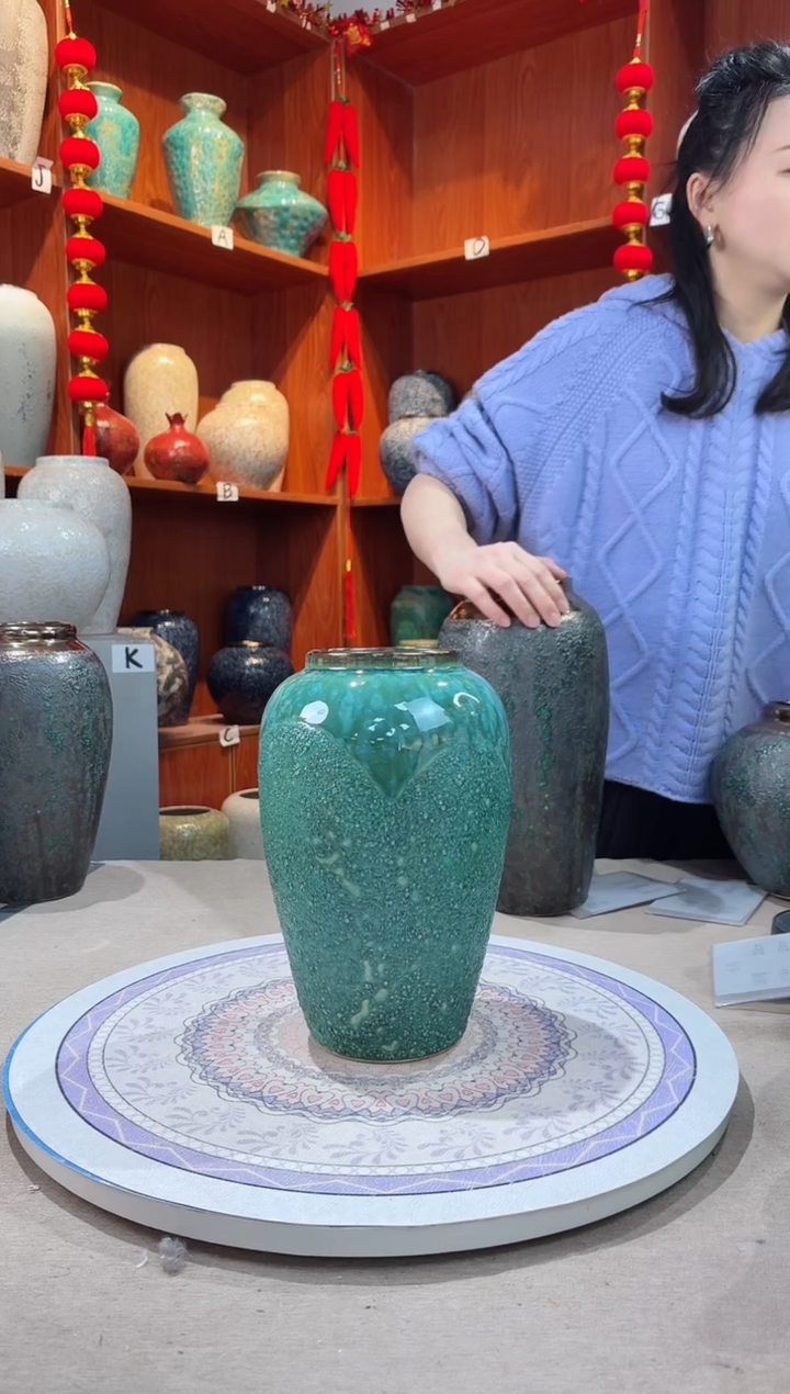 【闪购商品】瓶陶瓷花瓶 无花 绿森林中号