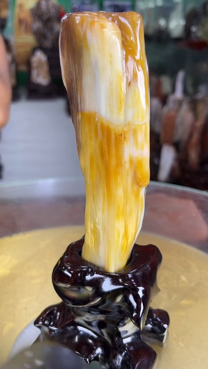 缅甸天然树化玉摆件