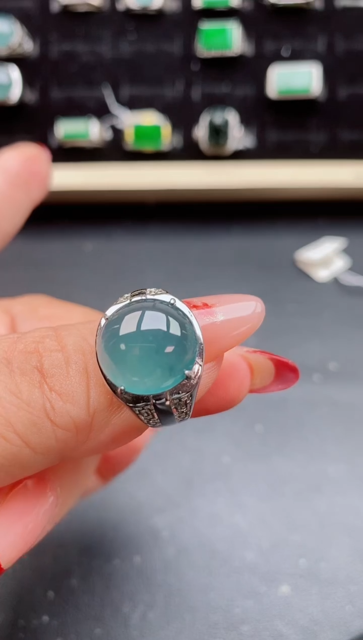 【闪购商品】翡翠戒指银S925镶嵌00800