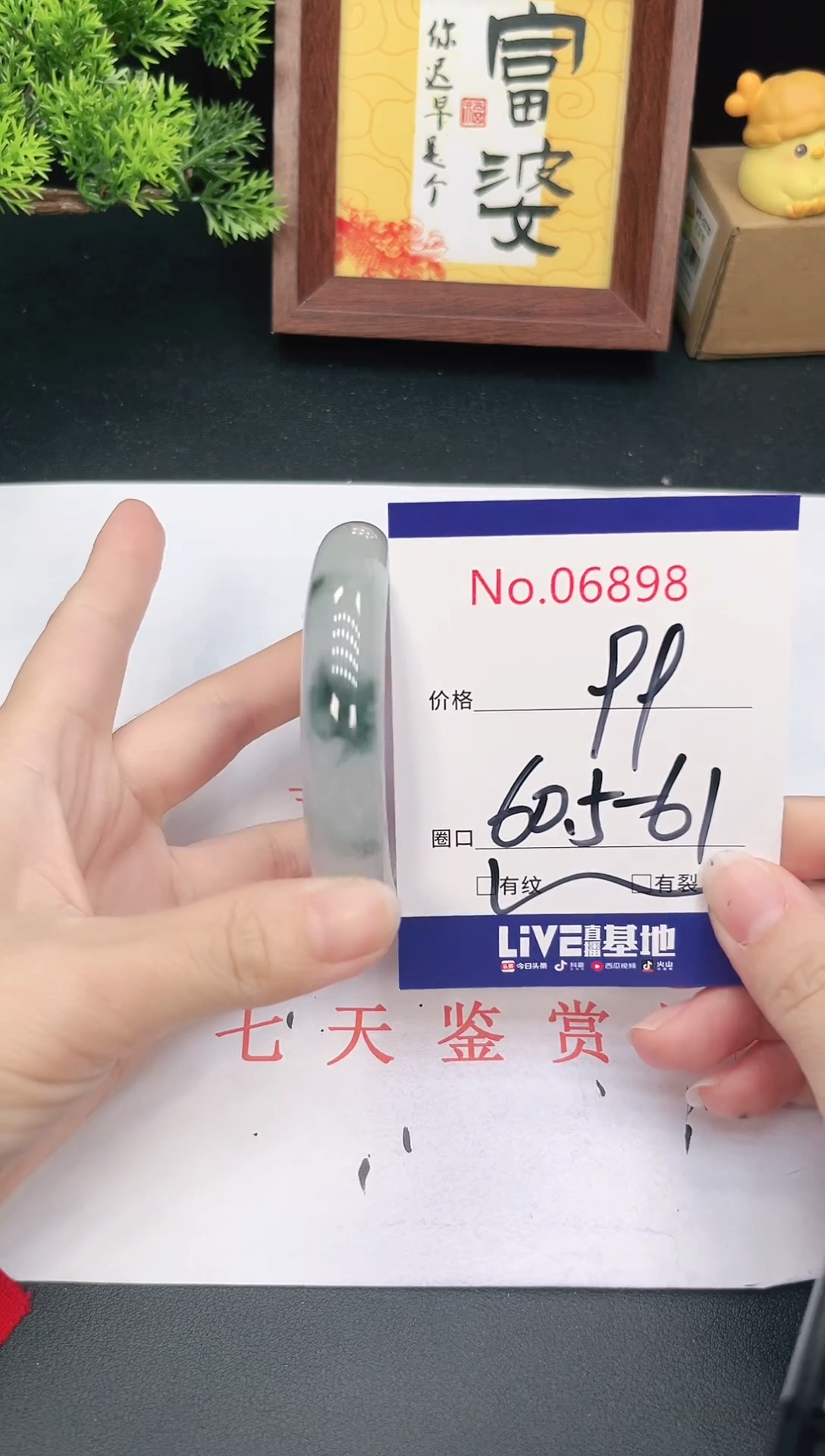 未镶嵌手镯翡翠6898