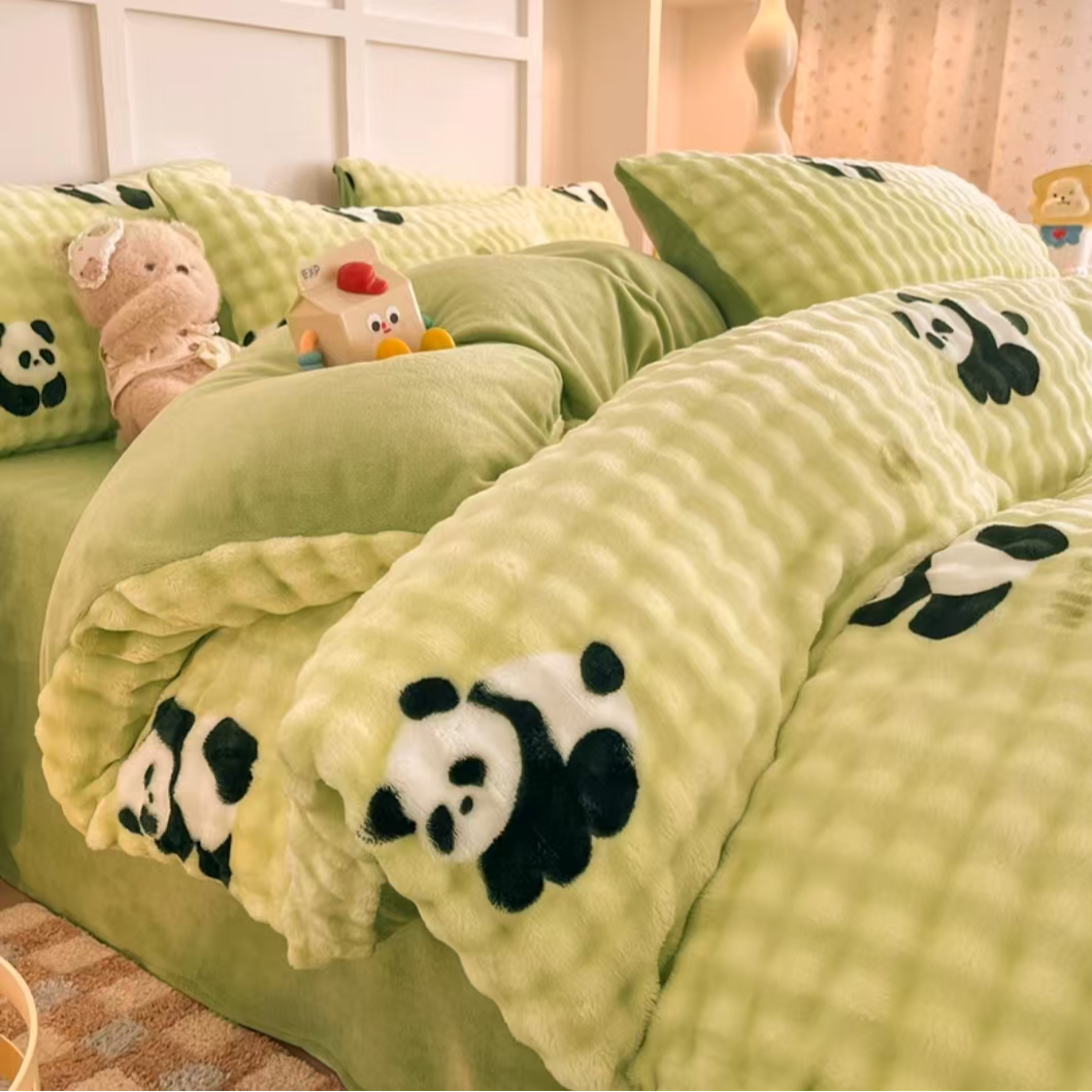 孤品2床盖绒四件套尾货无运费险以直播间主播介绍材质颜色尺寸