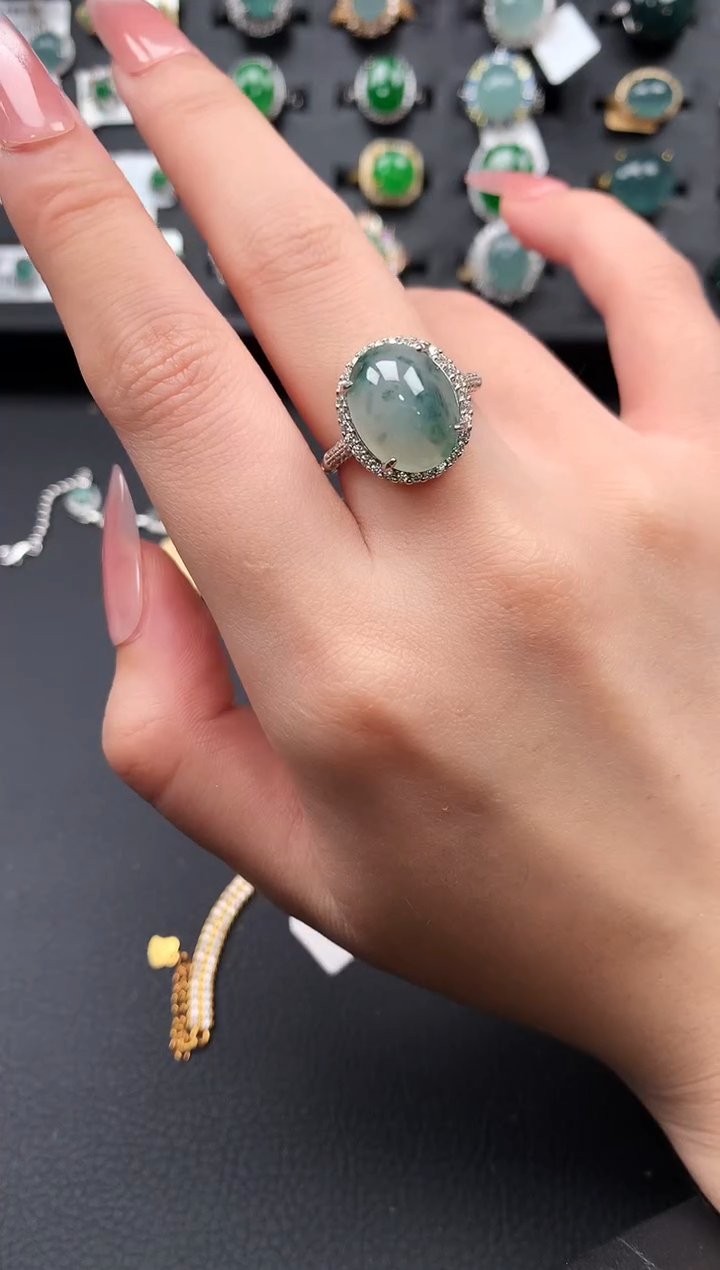 【闪购商品】翡翠戒指银S925镶嵌561341
