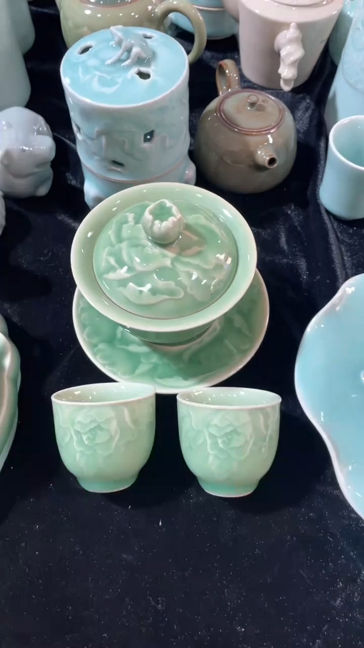 【闪购商品】1盖碗2杯 特价 微瑕 慧仙青瓷