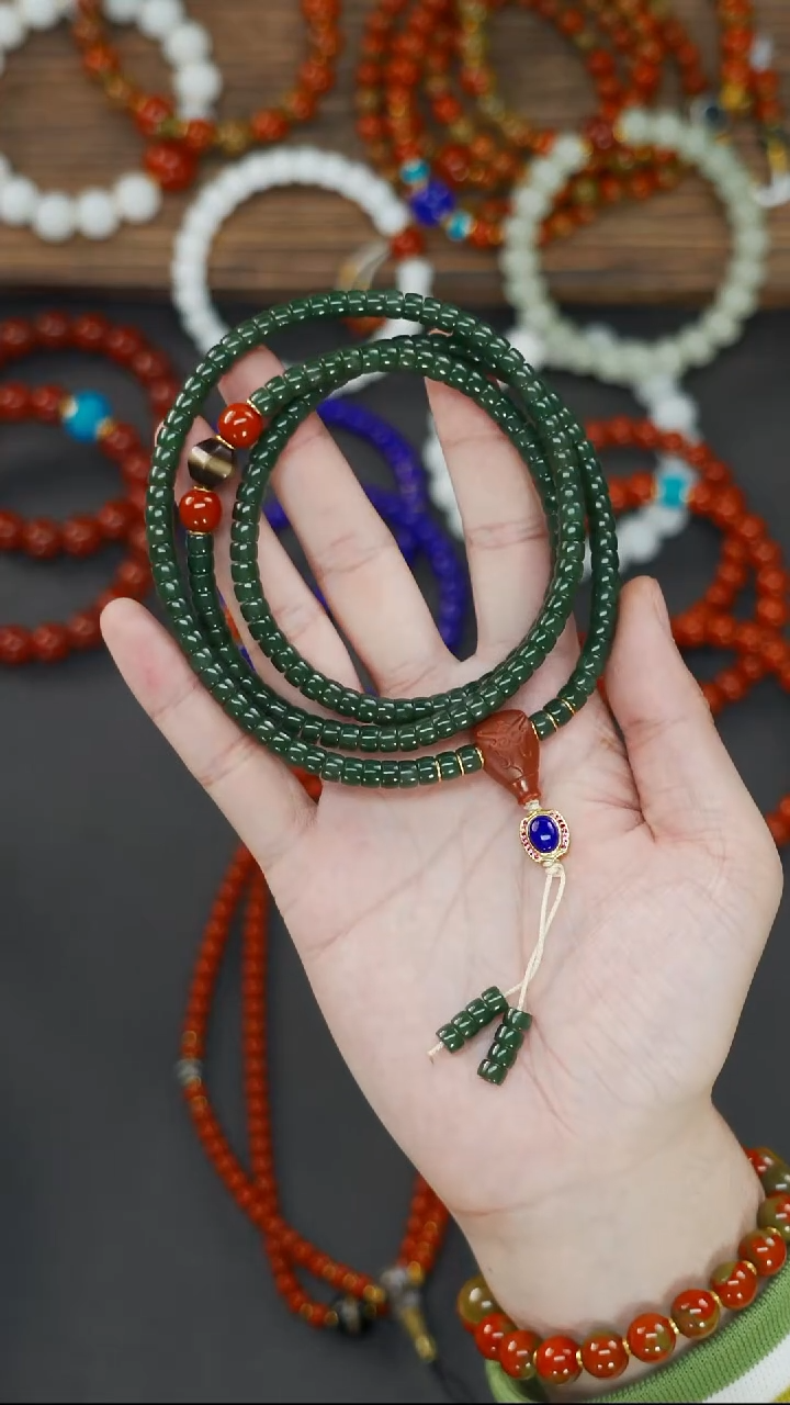 颈饰未镶嵌和田玉（碧玉）樂*梵阁精品文玩回血