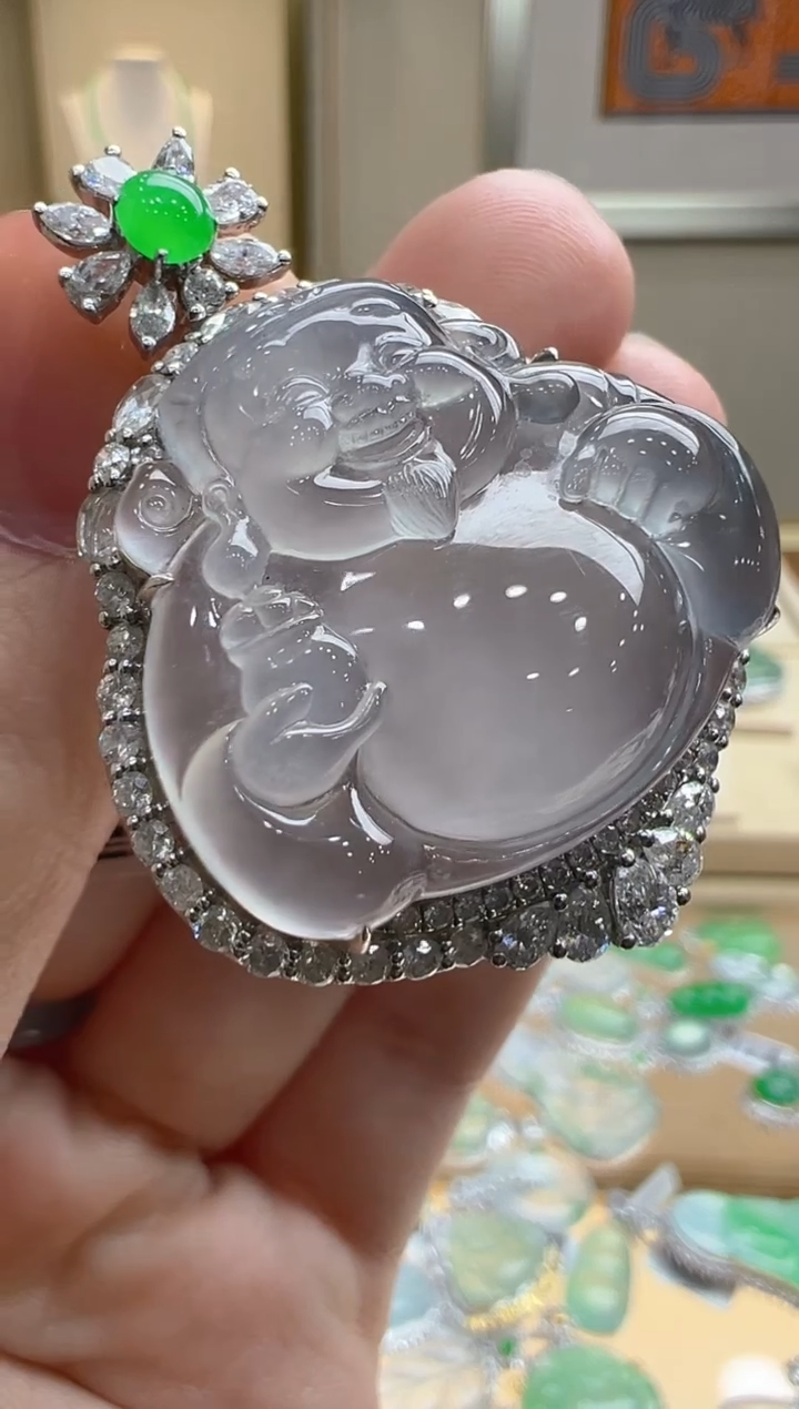 【闪购商品】翡翠吊坠(不含链)18K金镶嵌多样性发货拍一发一