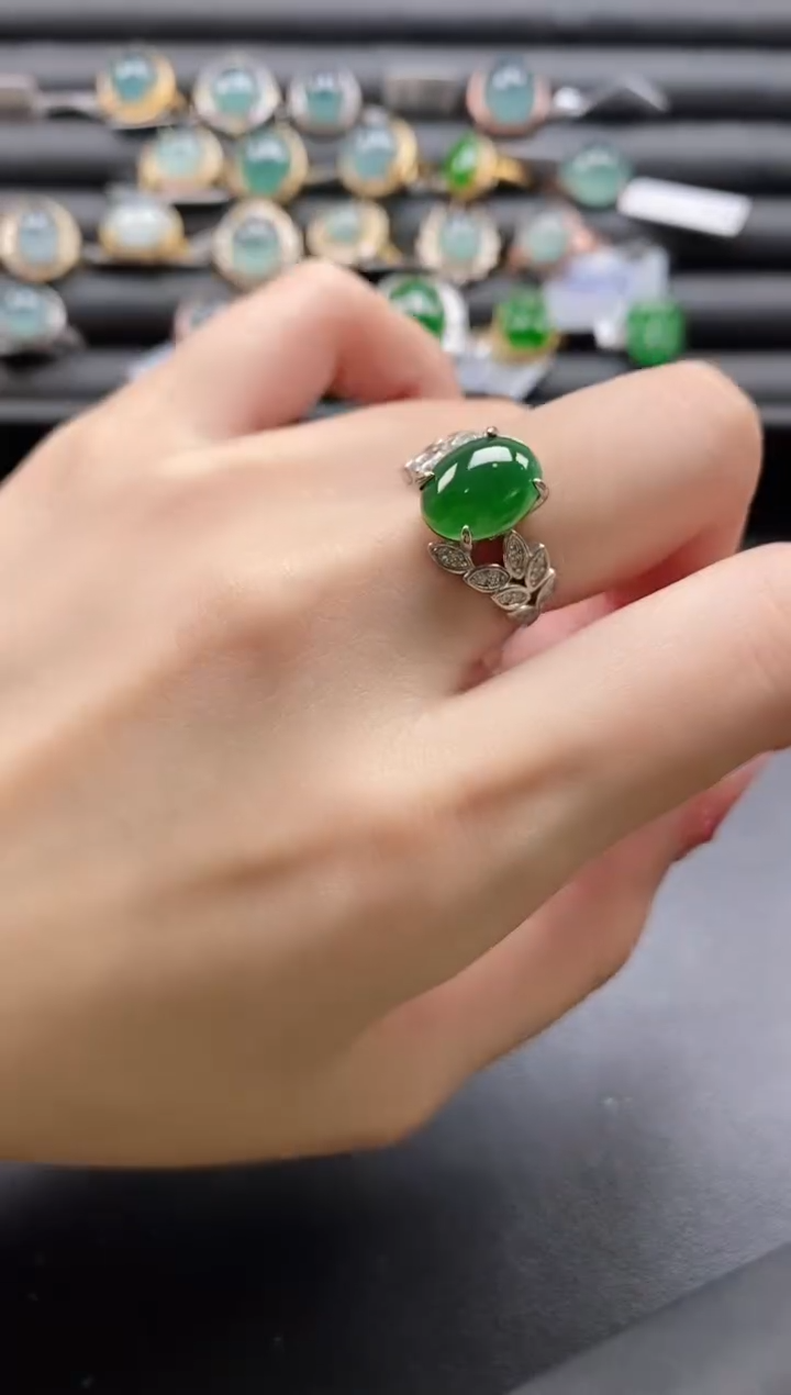 【闪购商品】翡翠戒指银S925镶嵌1111