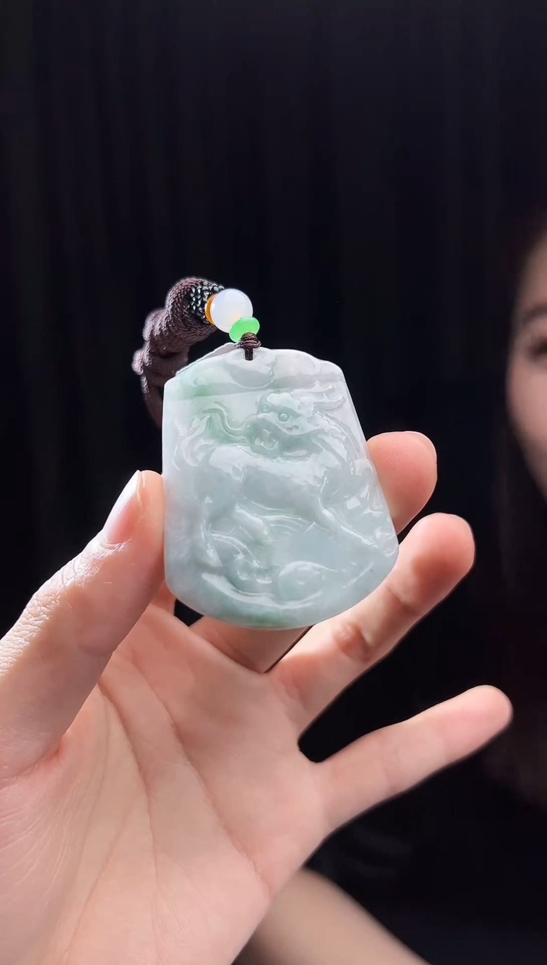 【闪购商品】翡翠颈饰未镶嵌天然翡翠(多样性发)麒麟12264