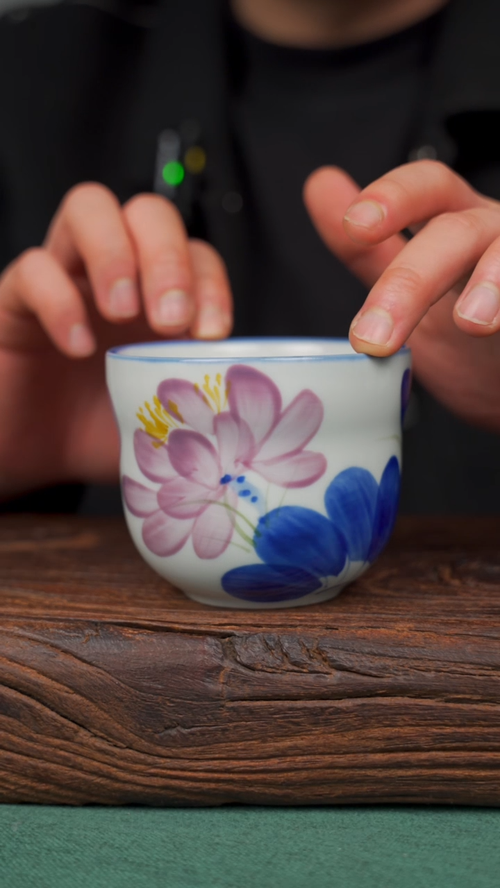 瓷片42寻一缕瓷香杯釉下手工手绘瓷器