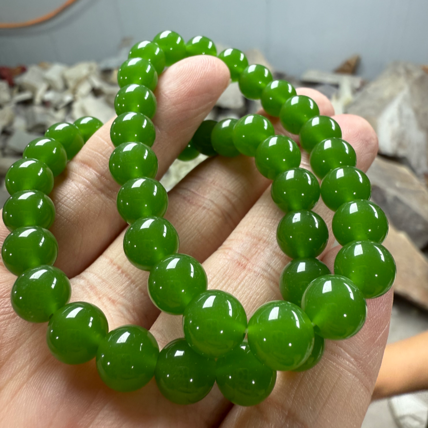 绿圆珠手串卡8mm