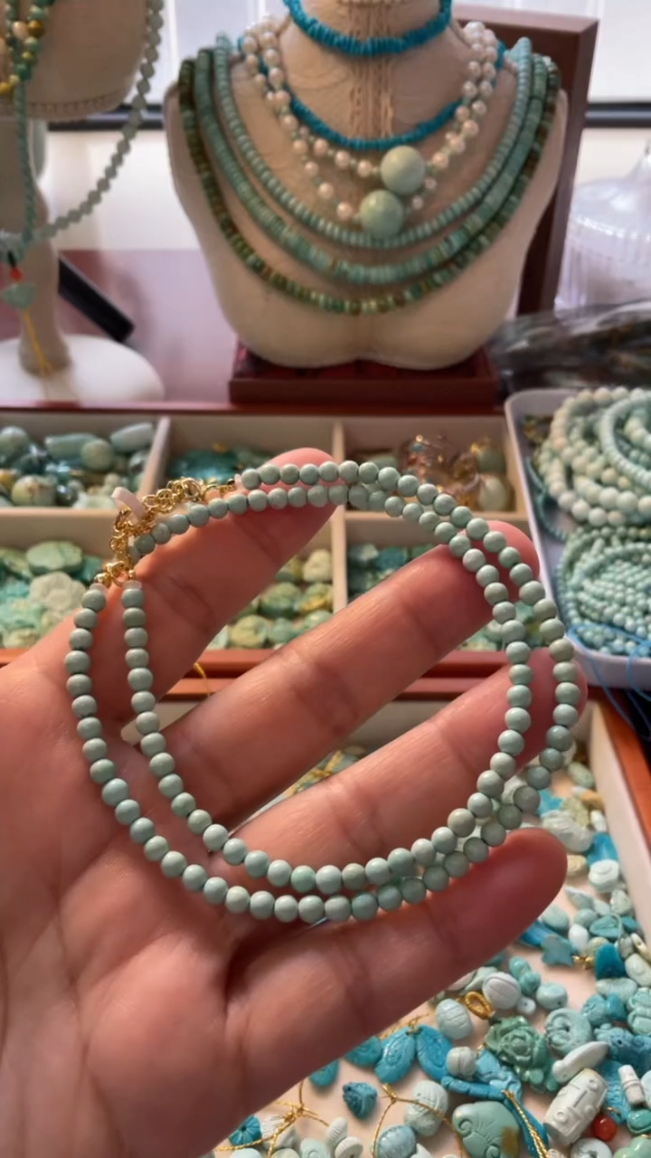 未镶嵌绿松石颈饰3.8mm项链