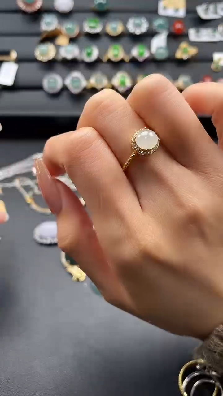 【闪购商品】翡翠戒指银S925镶嵌4576457654