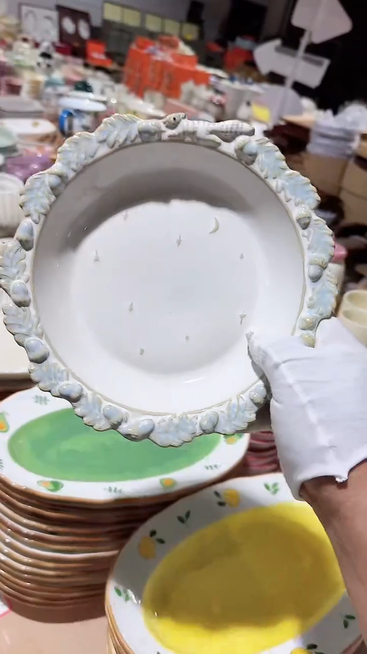 碗松鼠草帽深盘微瑕 凑满20元包邮