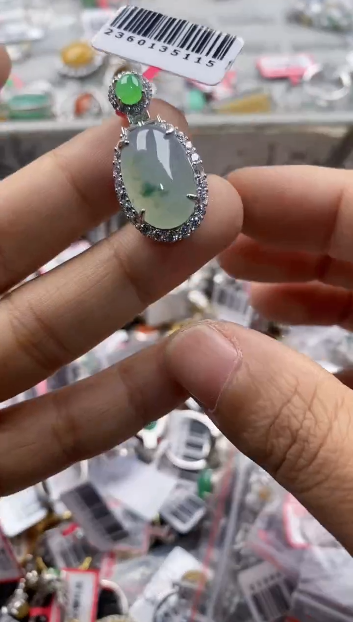 银S925镶嵌戒指翡翠555                 5