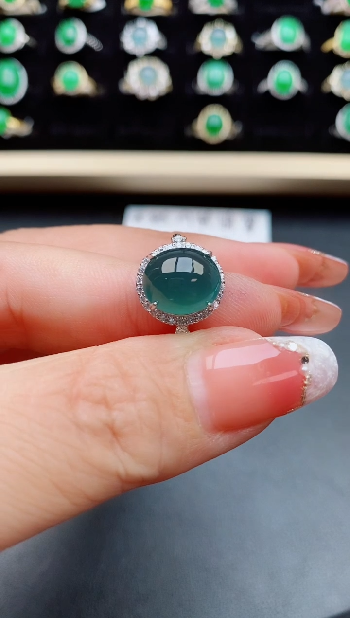 【闪购商品】翡翠戒指银S925镶嵌508005