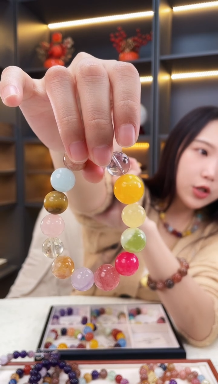 未镶嵌手链水晶蜜蜡多宝手串