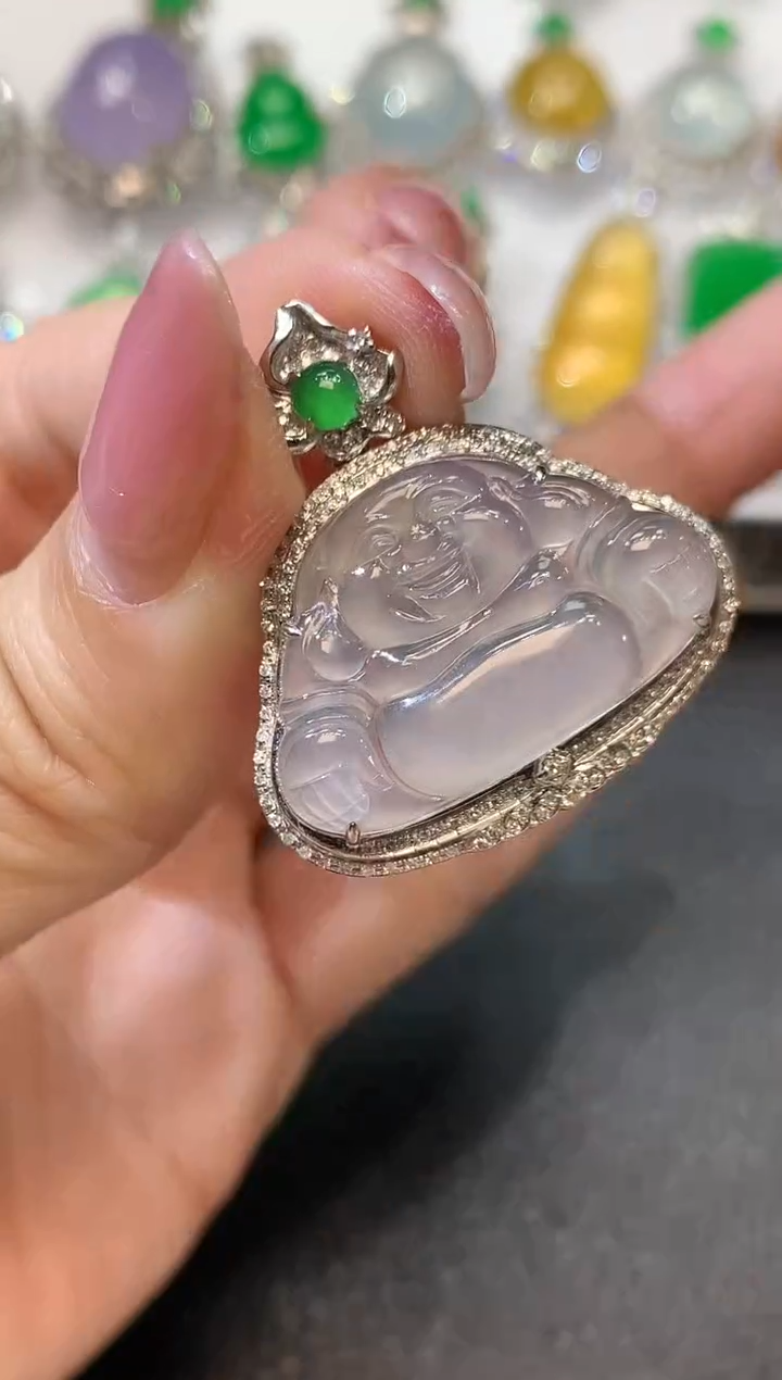 【闪购商品】翡翠吊坠(不含链)18K金镶嵌C58