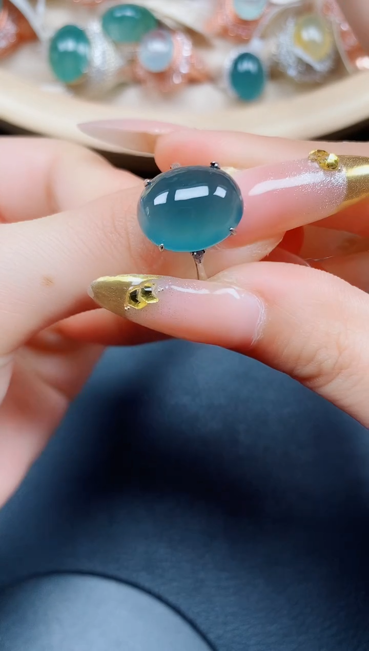 【闪购商品】翡翠戒指银S925镶嵌翡翠