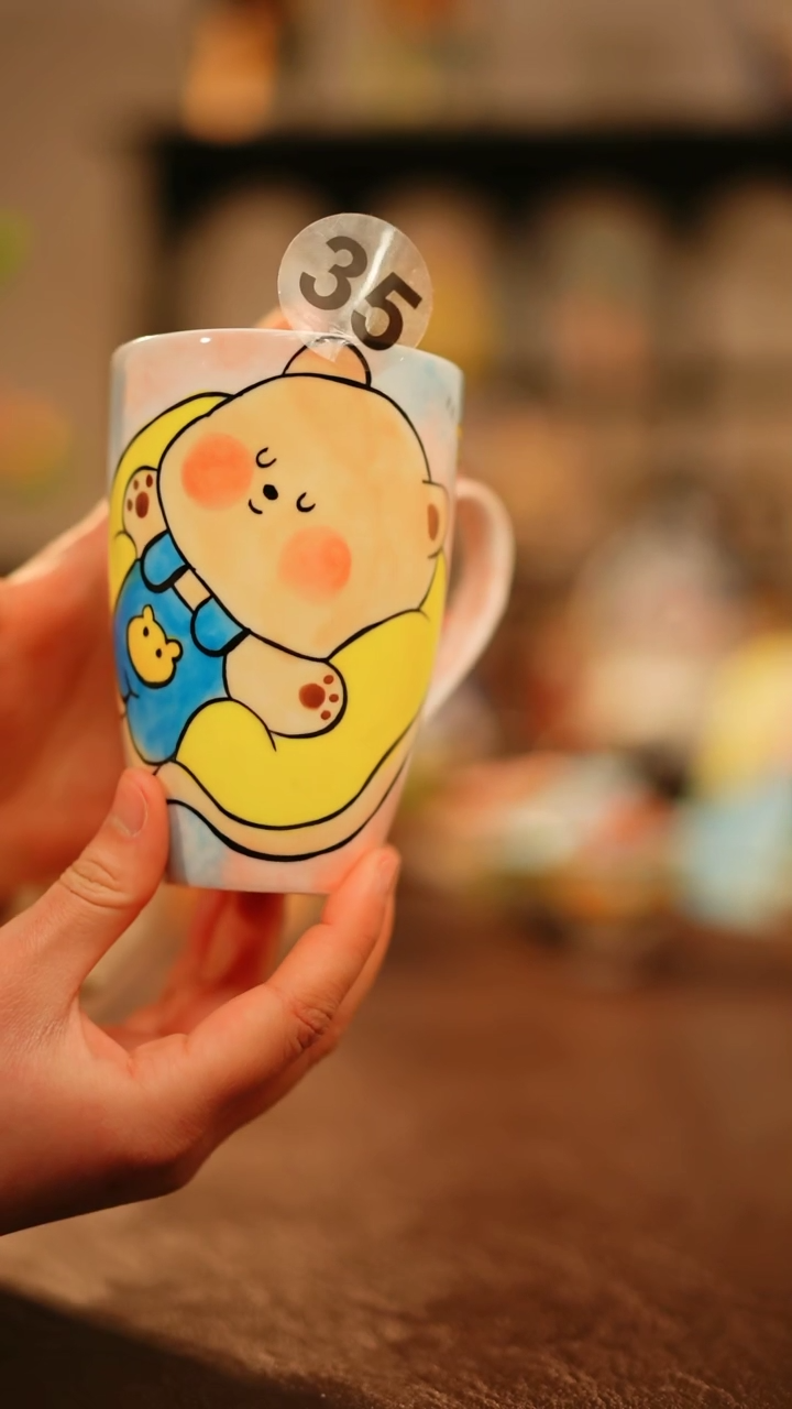 【闪购商品】杯景德镇高温釉下彩手绘陶瓷35