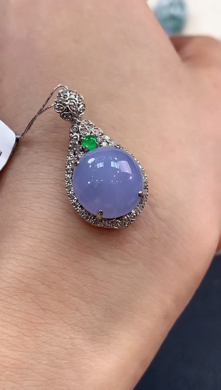 【闪购商品】翡翠吊坠(不含链)18K金镶嵌B150有色差