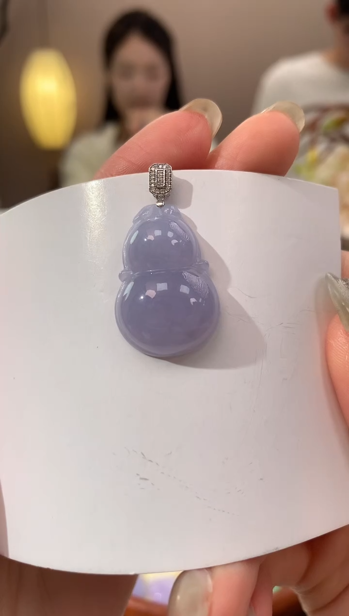 【闪购商品】翡翠颈饰18K金镶嵌天然缅甸a货翡翠