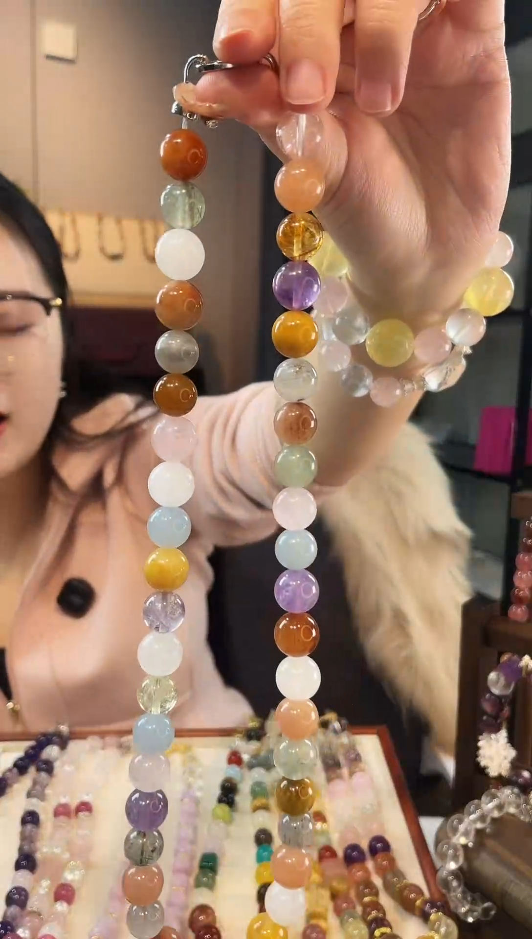 项链未镶嵌水晶兔毛多宝长款项链