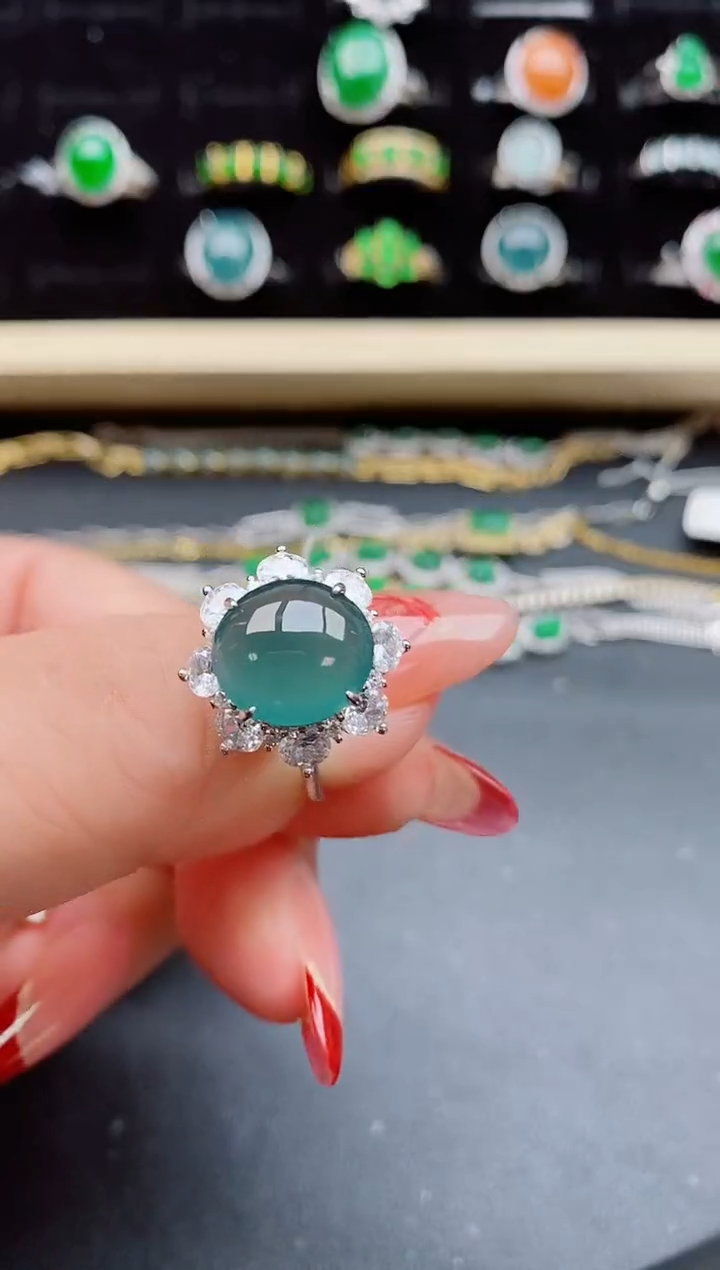 【闪购商品】翡翠戒指银S925镶嵌5080550