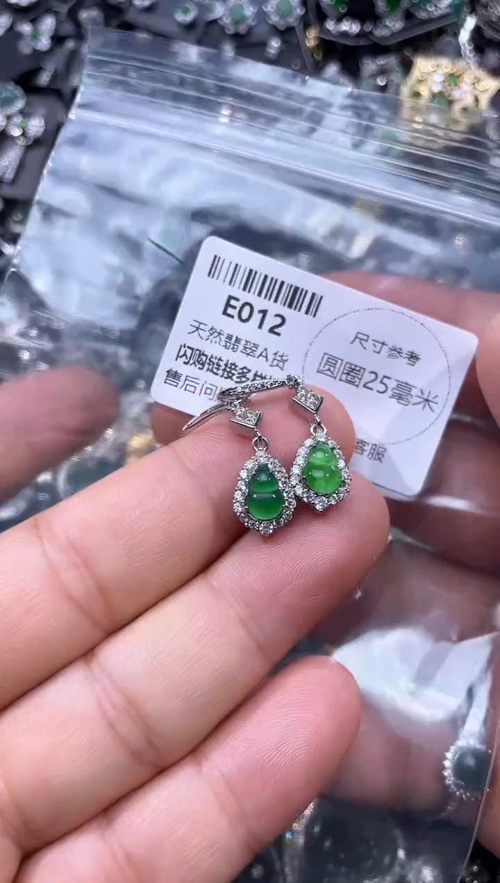 【闪购商品】翡翠颈饰未镶嵌E012耳钩